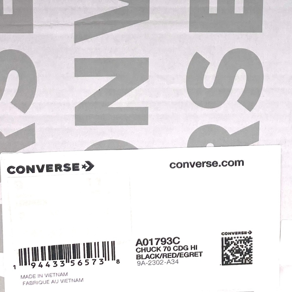 Converse Chuck 70 Comme Garcons PLAY Sneakers Women's Shoes Canvas Black A01793C - Picture 10 of 11